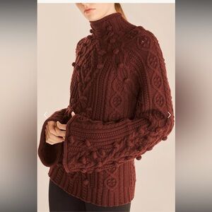Rebecca Taylor Burgundy Cowl Neck Sweater, Like New, Size Large